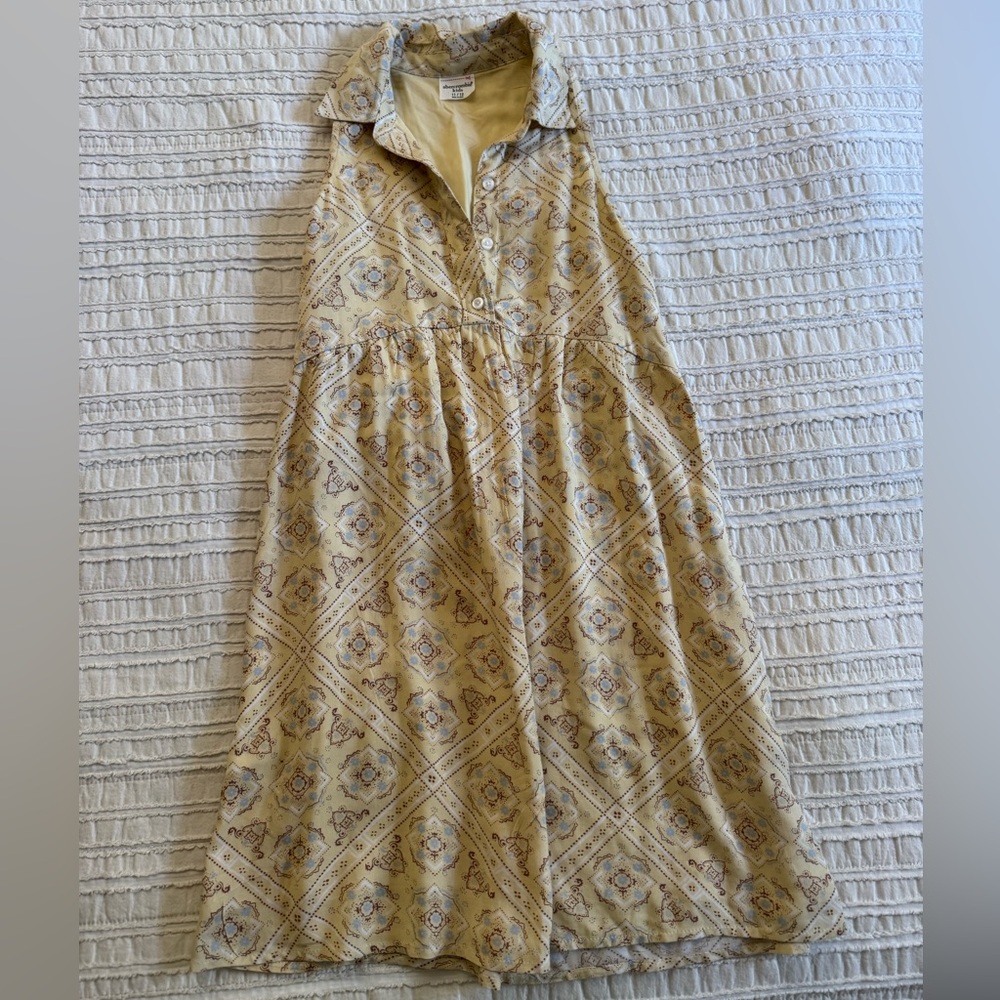Abercrombie Kids Light Yellow Patterned Dress